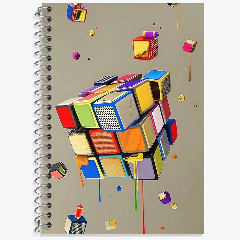 دفتر نت موسیقی 50 برگ خندالو طرح مکعب روبیک کد N6961