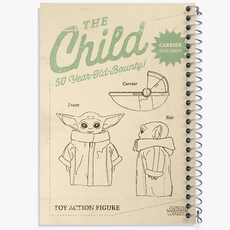 دفتر مشق 100 برگ خندالو طرح بیبی یودا (Grogu) کد F14245