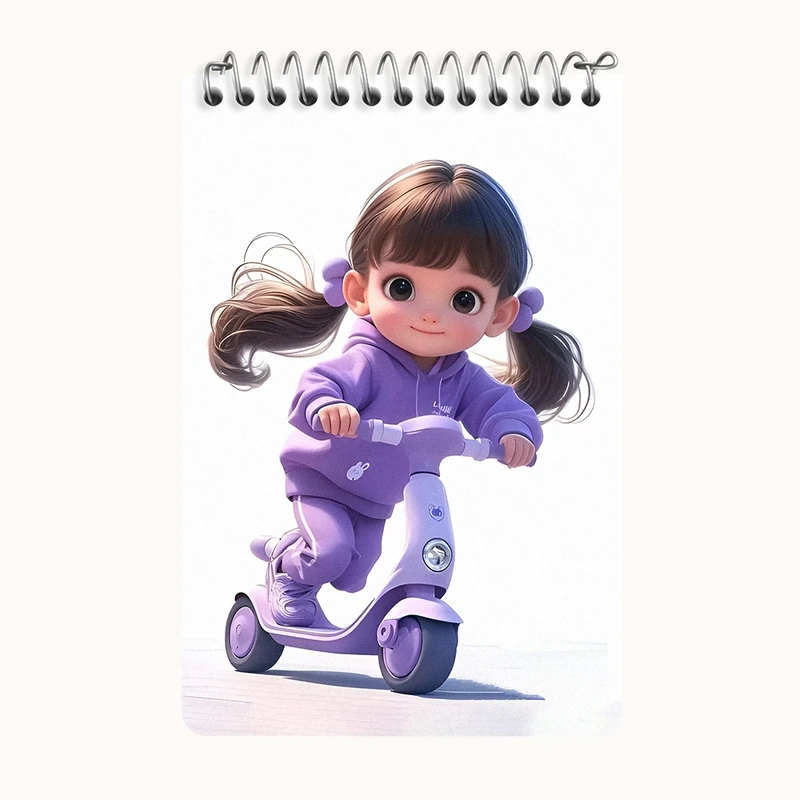 دفتر یادداشت 50 برگ خندالو طرح دخترانه کیوت کد F7868