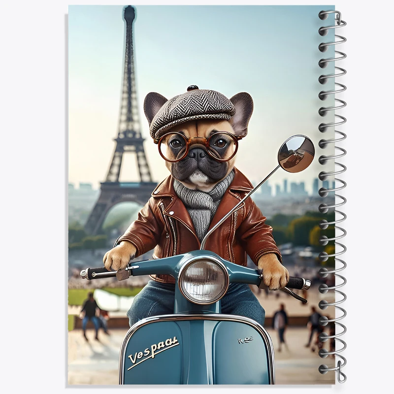 دفتر مشق 50 برگ خندالو طرح سگ موتورسوار کد F9159