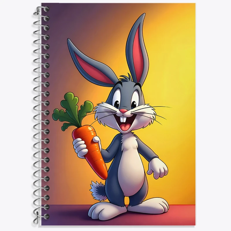 دفتر زبان 50 برگ خندالو مدل سه خط طرح باگز بانی کد F9609