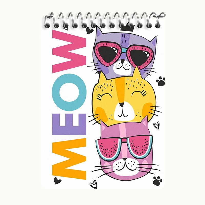 دفتر یادداشت 50 برگ خندالو طرح گربه های بامزه کد N6935