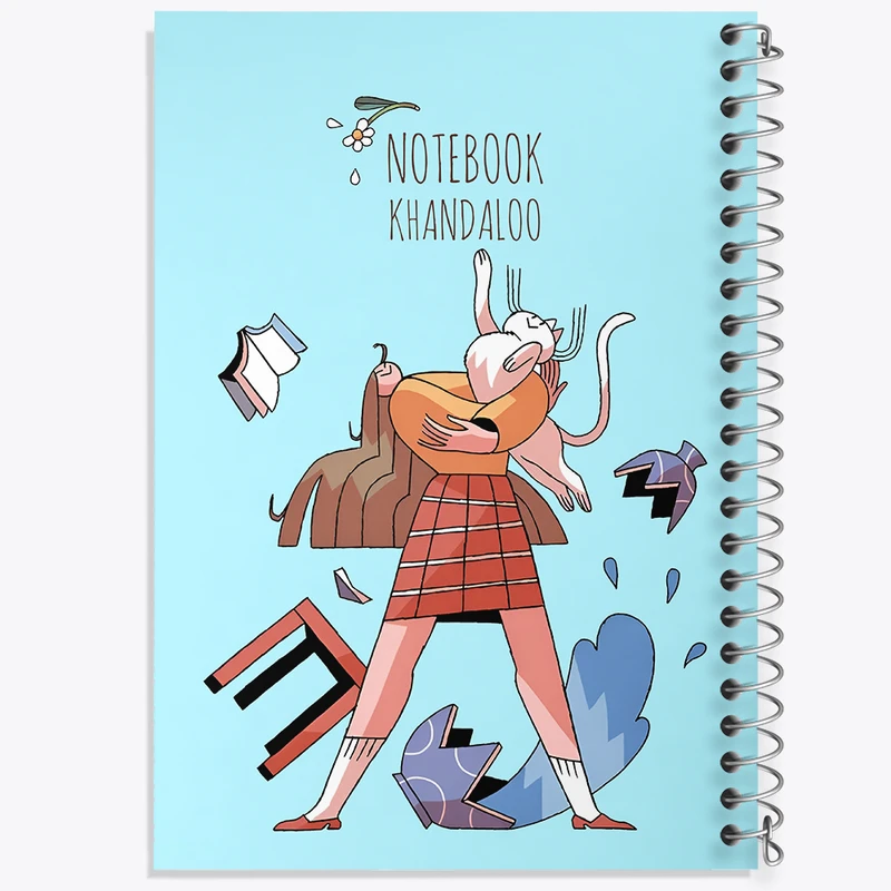 دفتر مشق 100 برگ خندالو طرح دختر و گربه شیطون کد N7790