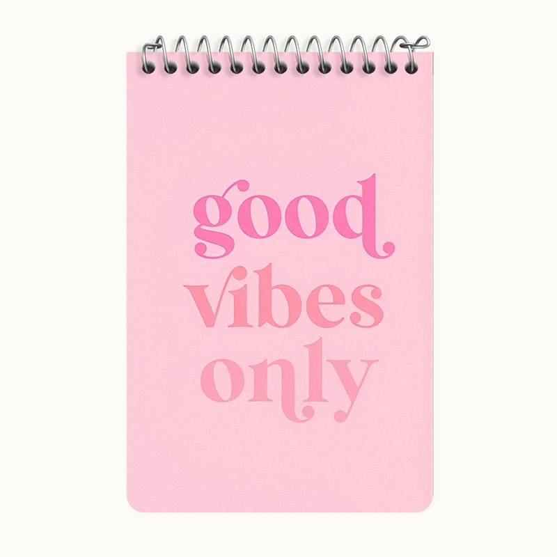 دفتر یادداشت 50 برگ خندالو طرح Good Vibes Only کد F3849