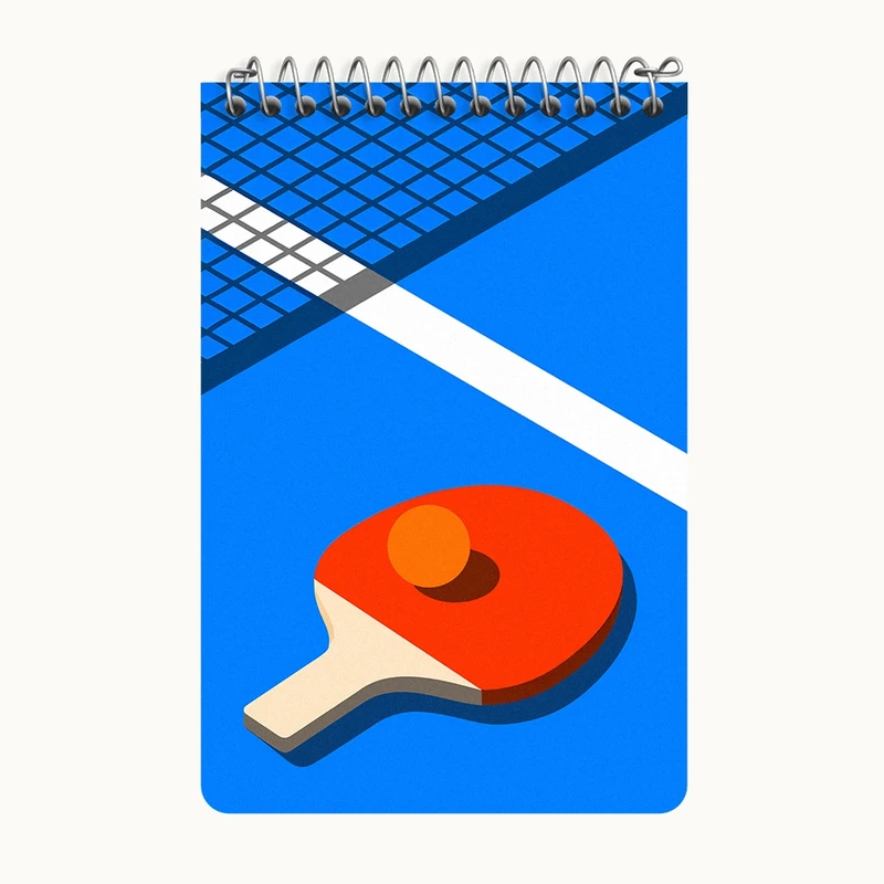دفتر یادداشت 50 برگ خندالو طرح پینگ پنگ (ping pong) کد F12002