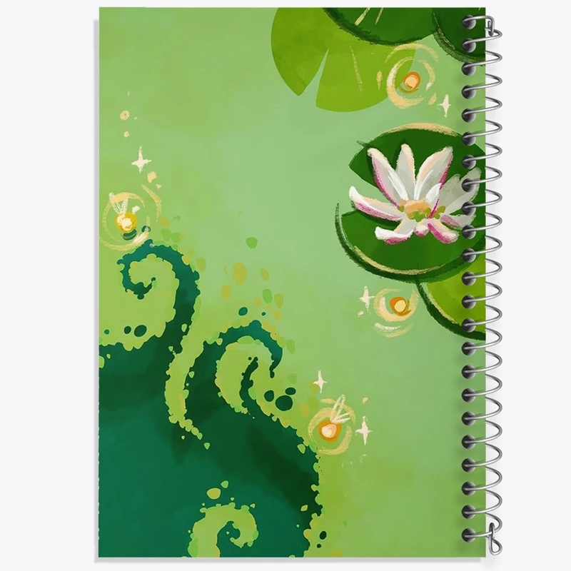 دفتر طراحی 50 برگ خندالو طرح گل نیلوفر کد F1245