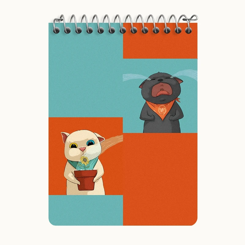 دفتر یادداشت 50 برگ خندالو طرح گربه های بامزه کد N4012