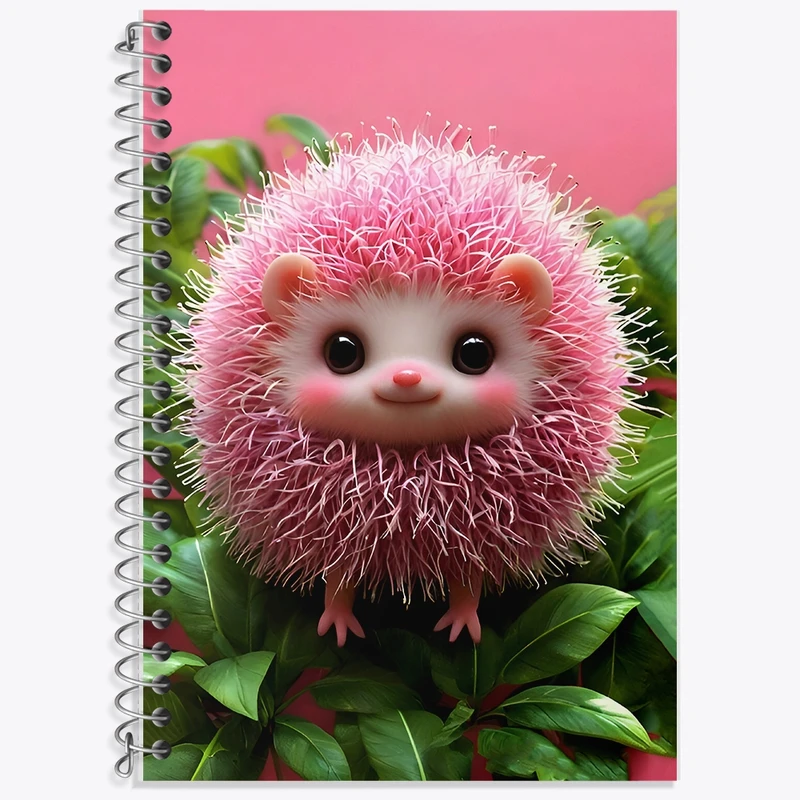 دفتر زبان 50 برگ خندالو مدل سه خط طرح جوجه تیغی کیوت کد F8957