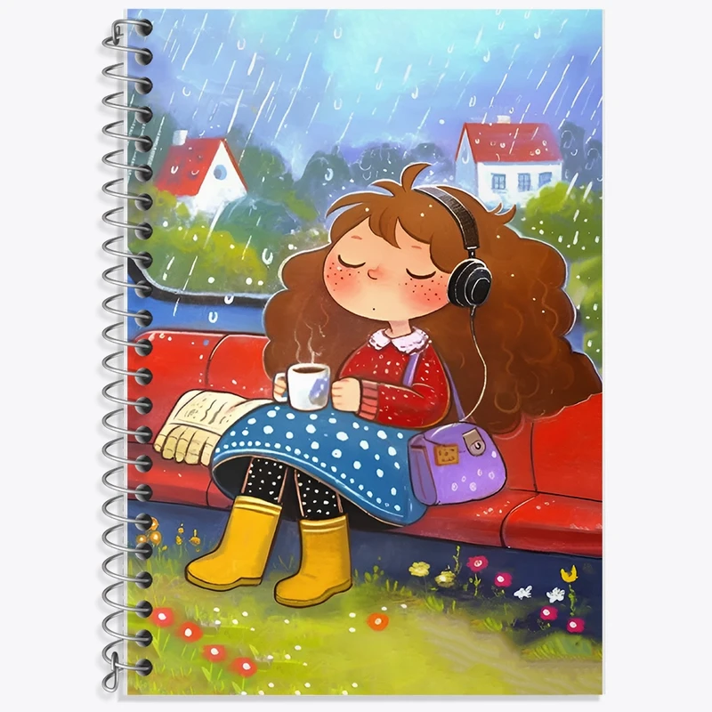 دفتر زبان 50 برگ خندالو مدل سه خط طرح دخترانه کد F12884