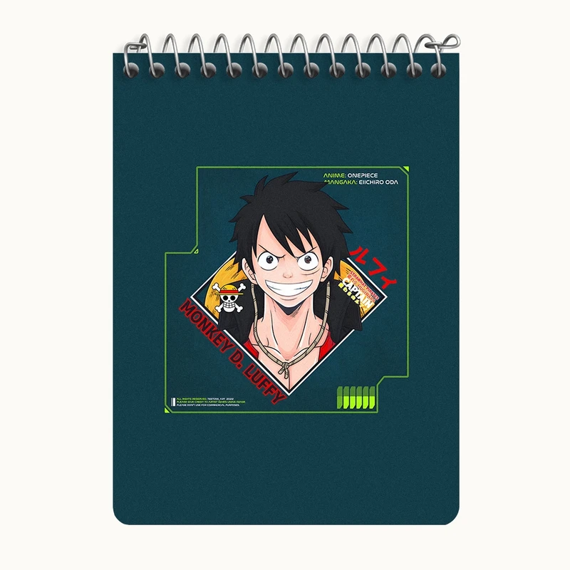 دفتر یادداشت 50 برگ خندالو طرح وان پیس (One Piece) کد N7955