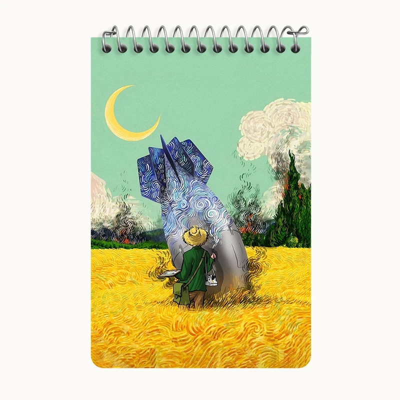 دفتر یادداشت 50 برگ خندالو طرح ونسان ونگوگ کد F5080