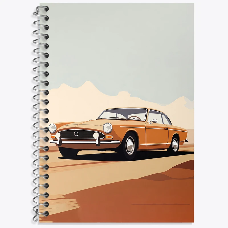 دفتر زبان دوخط 50 برگ خندالو طرح ماشین کلاسیک کد F3018