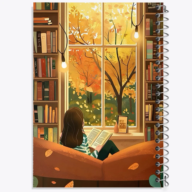 دفتر مشق 100 برگ خندالو طرح دختر کتابخوان کد F10976