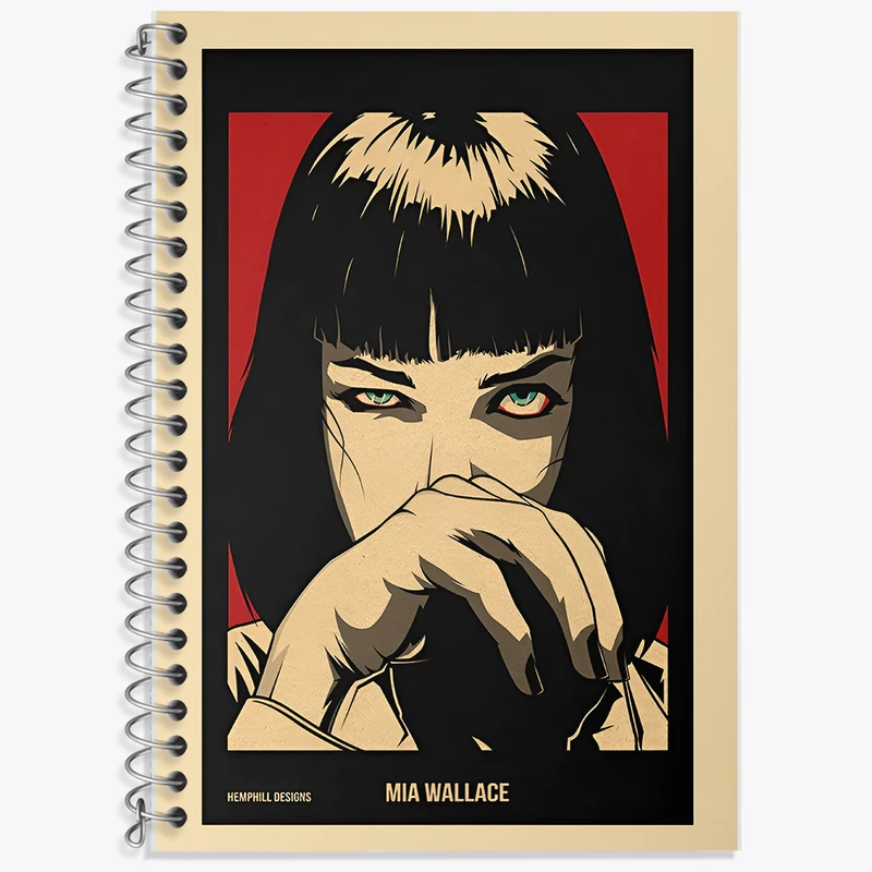دفتر زبان دوخط 50 برگ خندالو طرح میا پالپ فیکشن (Pulp Fiction) کد F13533