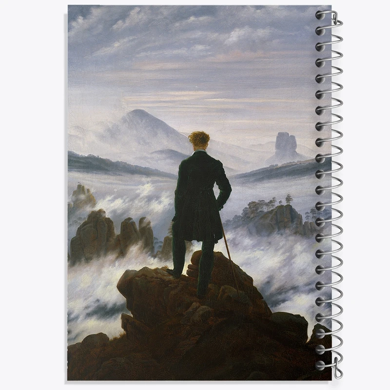 دفتر ژورنال نویسی 50 برگ خندالو مدل نقطه ای طرح نقاشی سرگردان بر فراز دریای مه اثر کاسپار دیوید فردریش کد F12494