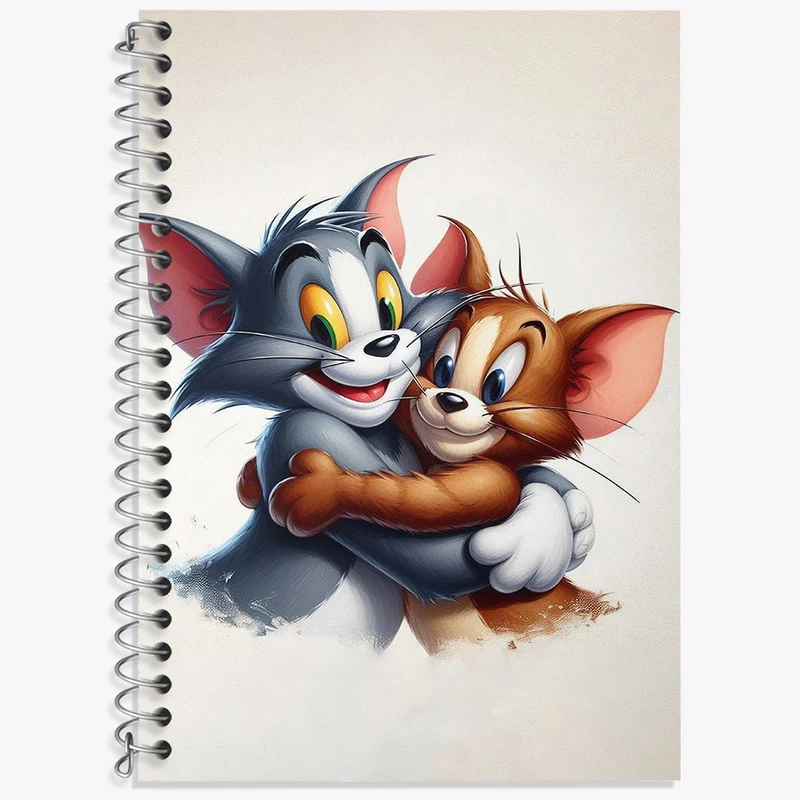 دفتر زبان 50 برگ خندالو مدل سه خط طرح تام و جری کد F2988