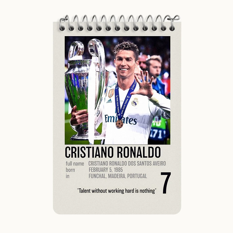 دفتر یادداشت 50 برگ خندالو طرح کریستیانو رونالدو کد F13472