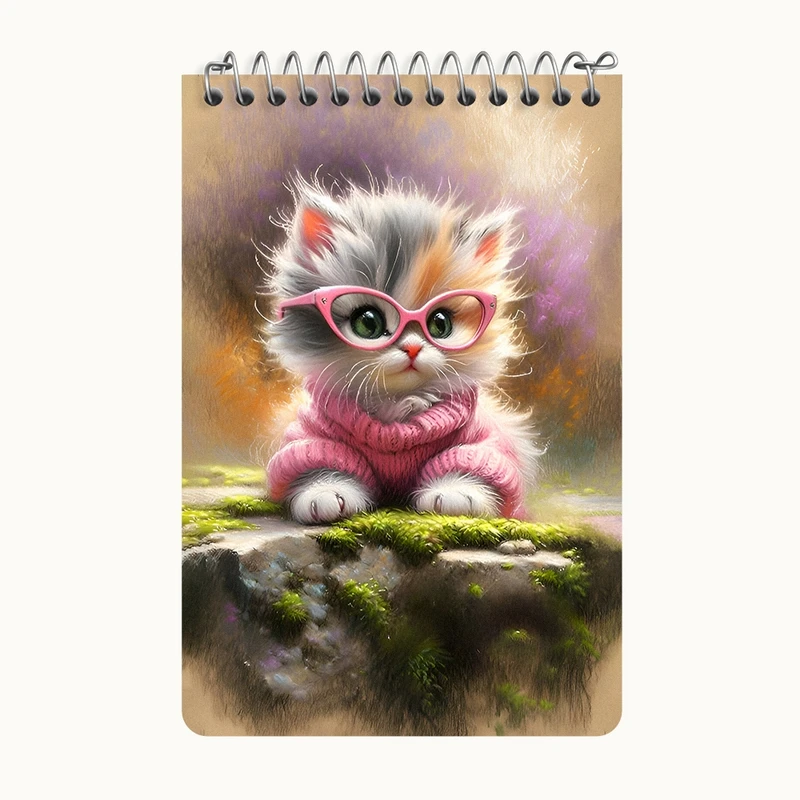 دفتر یادداشت 50 برگ خندالو طرح گربه کیوت کد F6667