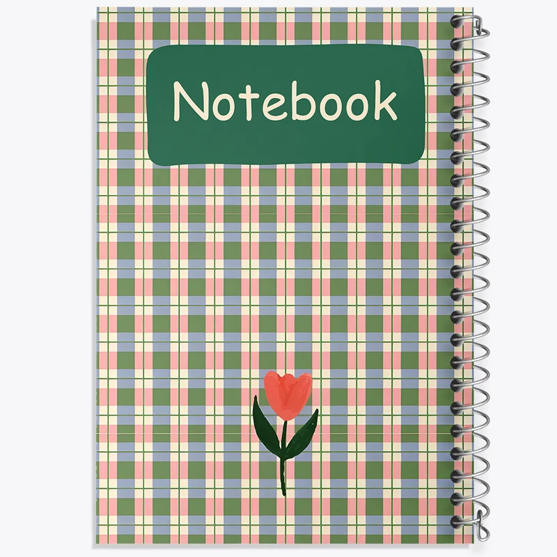 دفتر نقاشی 50 برگ خندالو طرح چهارخونه و گل کد N6667