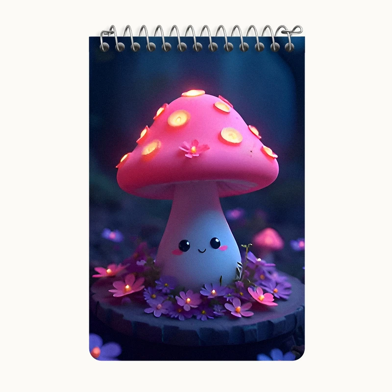 دفتر یادداشت 50 برگ خندالو طرح قارچ بامزه کد F9546