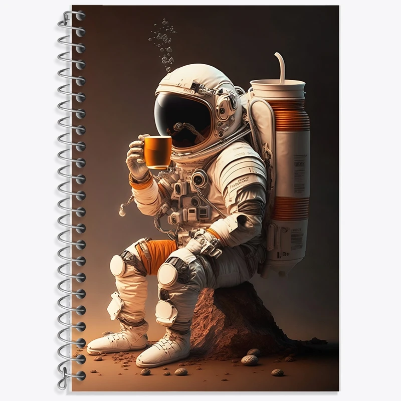 دفتر زبان 50 برگ خندالو مدل سه خط طرح فضانورد کد F10080