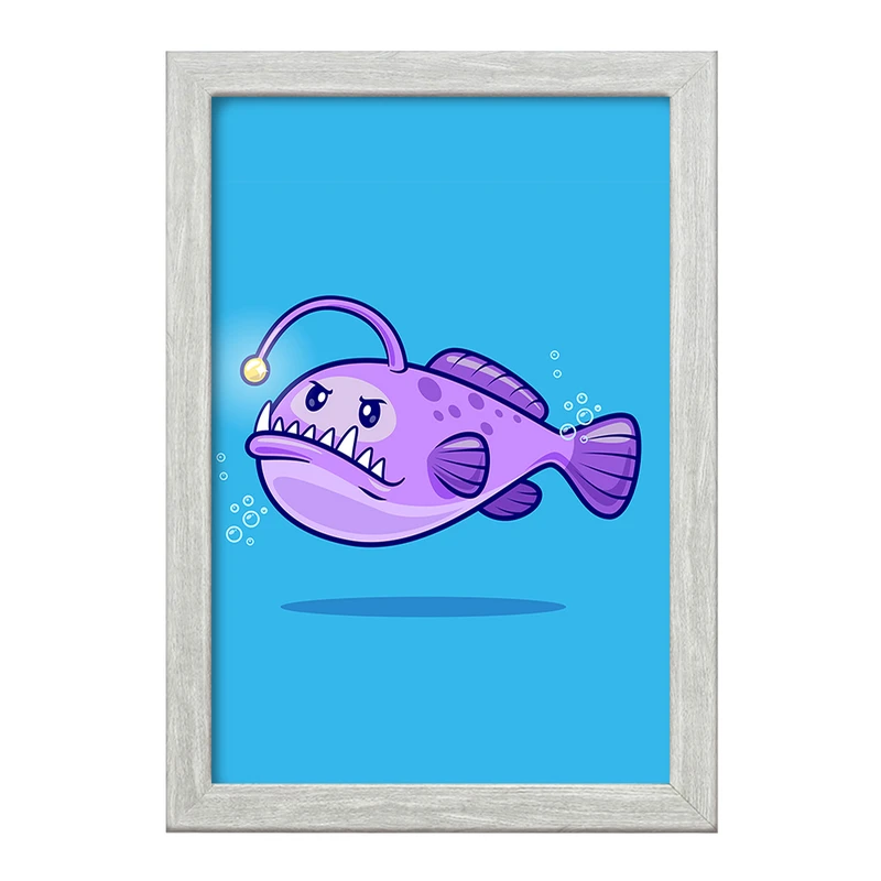 تابلو خندالو طرح حیوانات بامزه قلابچه ماهی کد 29702