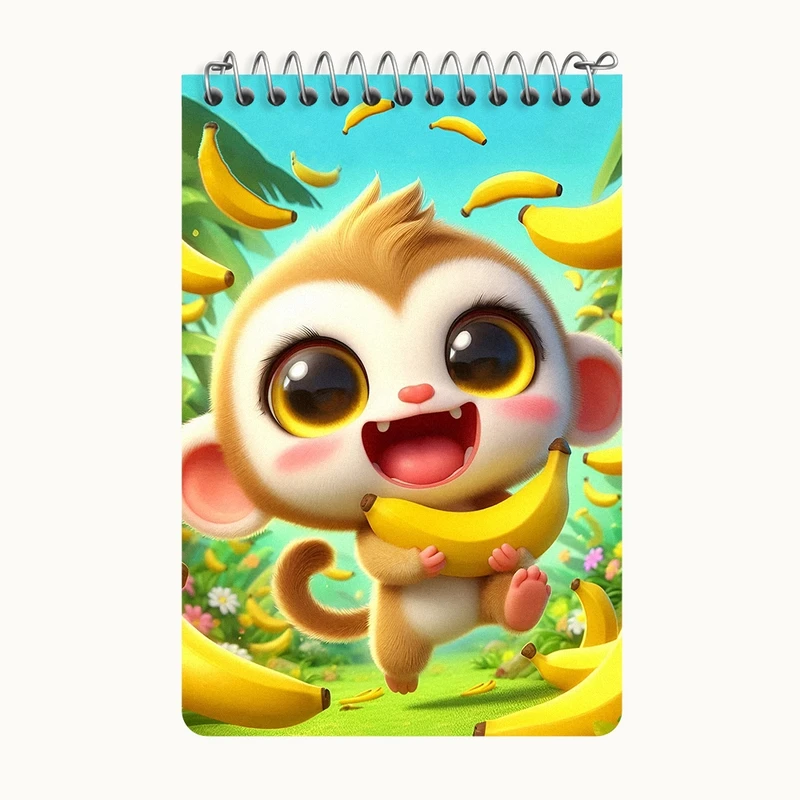 دفتر یادداشت 50 برگ خندالو طرح میمون کیوت کد F6079