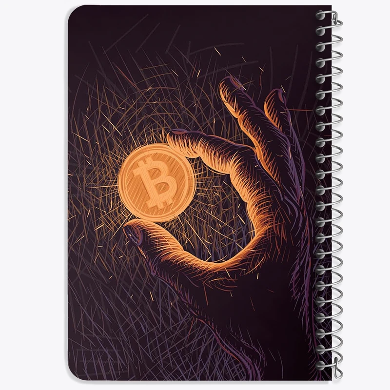 دفتر یادداشت 50 برگ خندالو طرح بیت کوین (Bitcoin) کد F2493