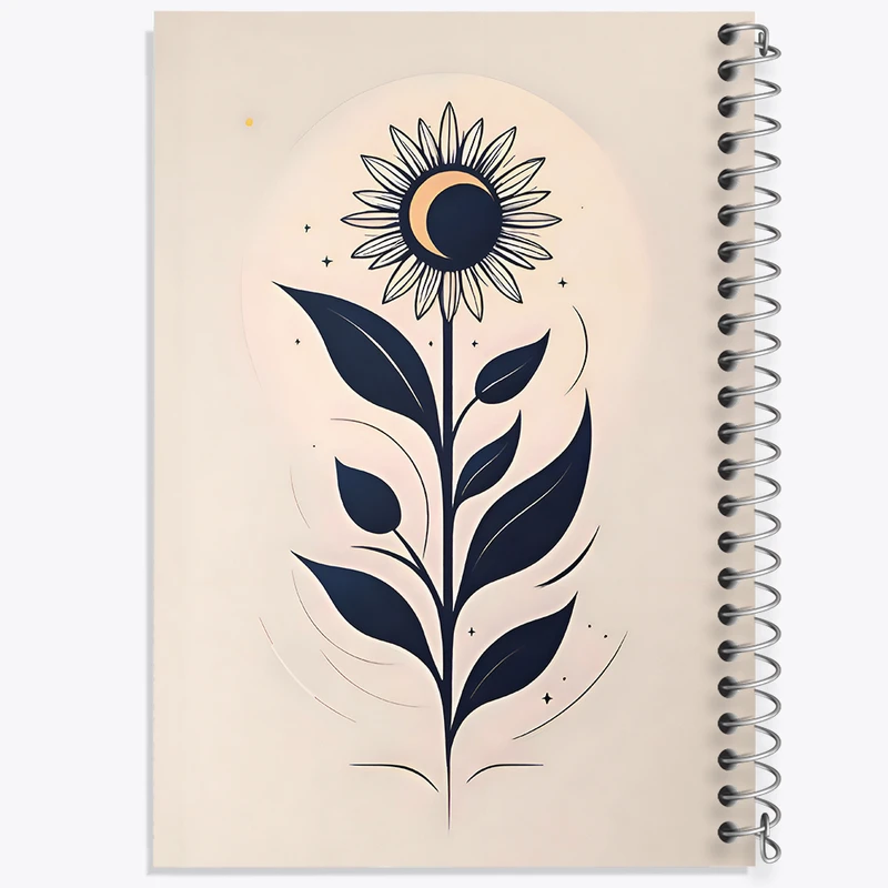 دفتر نقاشی 50 برگ خندالو طرح گل و ماه کد N6741