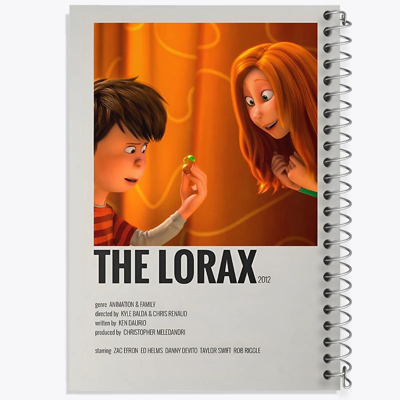 دفتر مشق 100 برگ خندالو طرح لوراکس (The Lorax) کد F13253