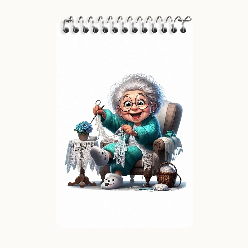 دفتر یادداشت 50 برگ خندالو طرح مادر بزرگ کد F6156