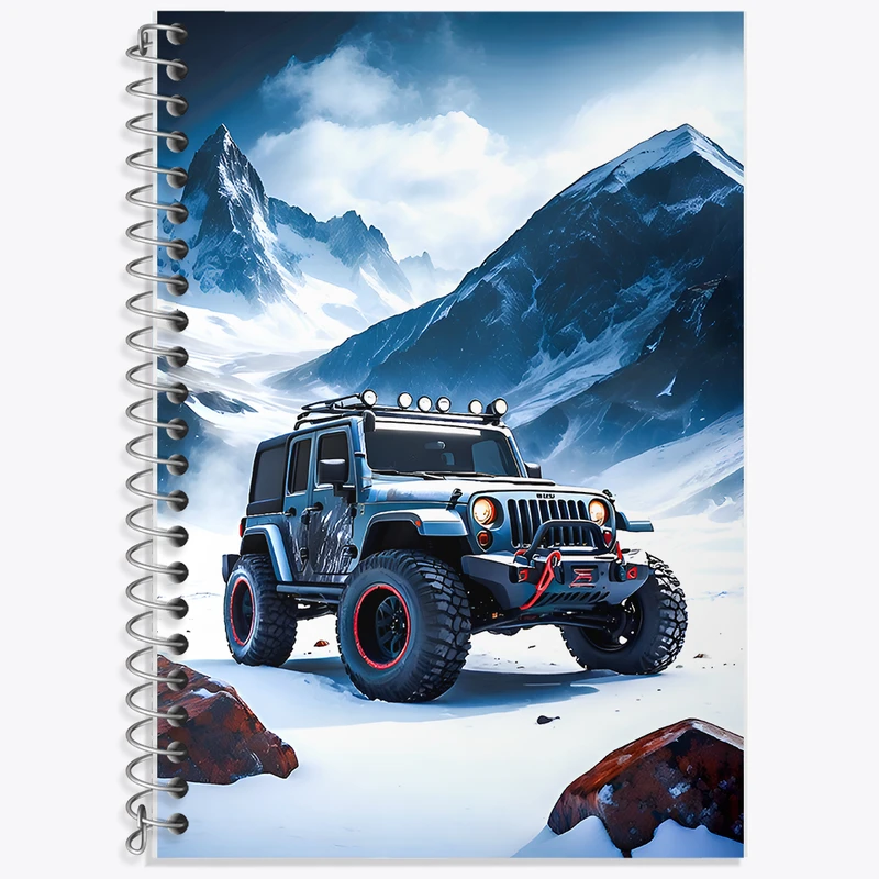 دفتر زبان 50 برگ خندالو مدل دو خط طرح ماشین آفرود کد F11880