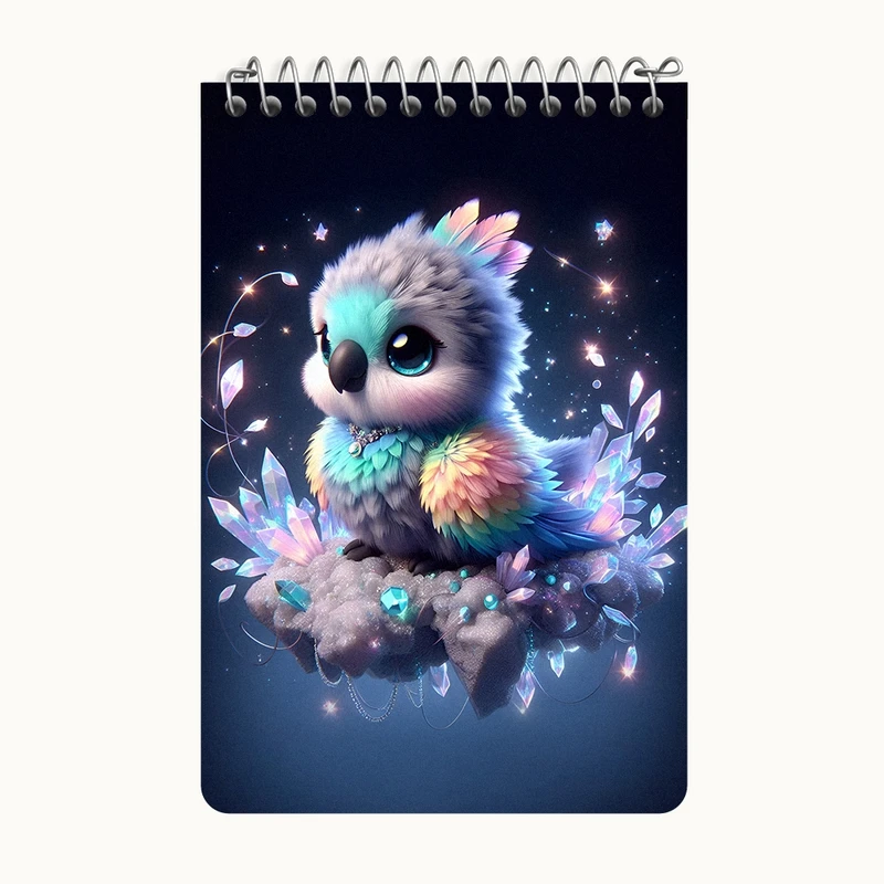 دفتر یادداشت 50 برگ خندالو طرح پرنده کیوت کد F5394