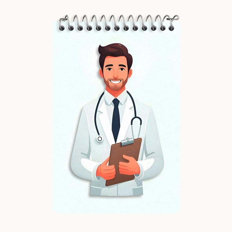 دفتر یادداشت 50 برگ خندالو طرح پزشک و دکتر کد F8006