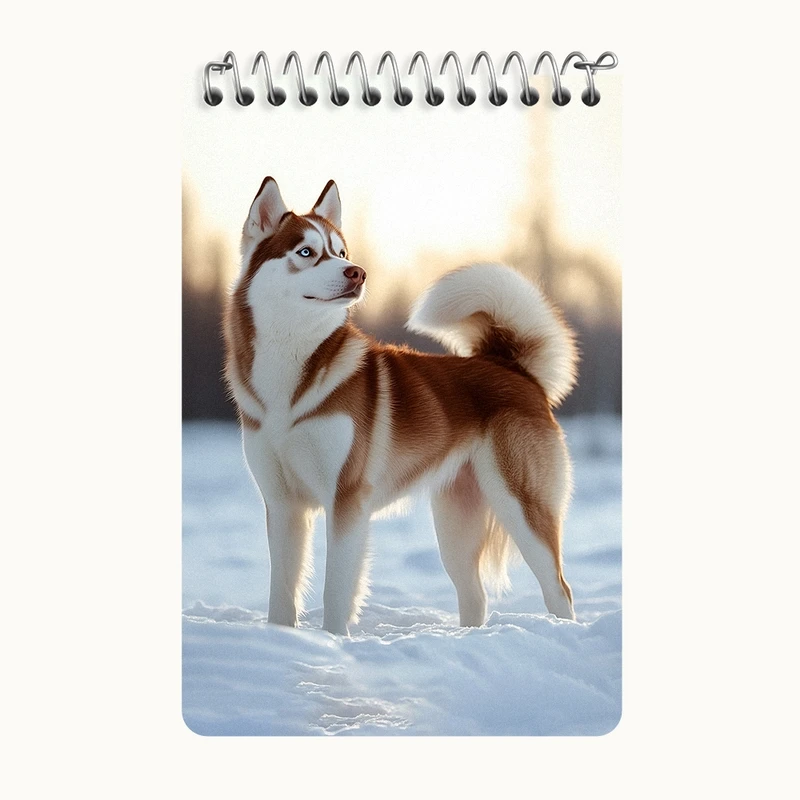 دفتر یادداشت 50 برگ خندالو طرح سگ هاسکی کد F5313