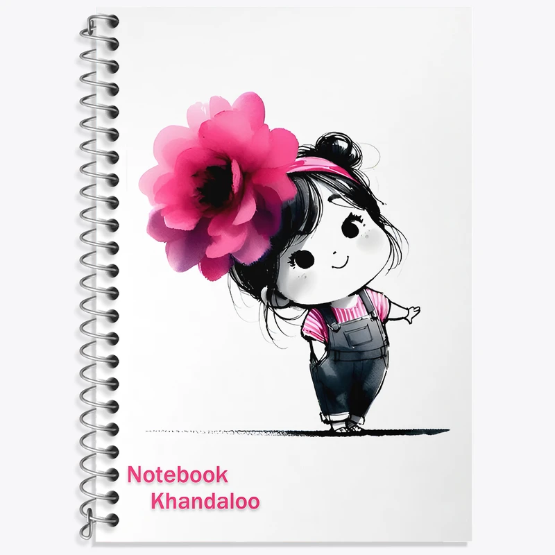 دفتر زبان دوخط 50 برگ خندالو طرح دخترانه کیوت کد N7018