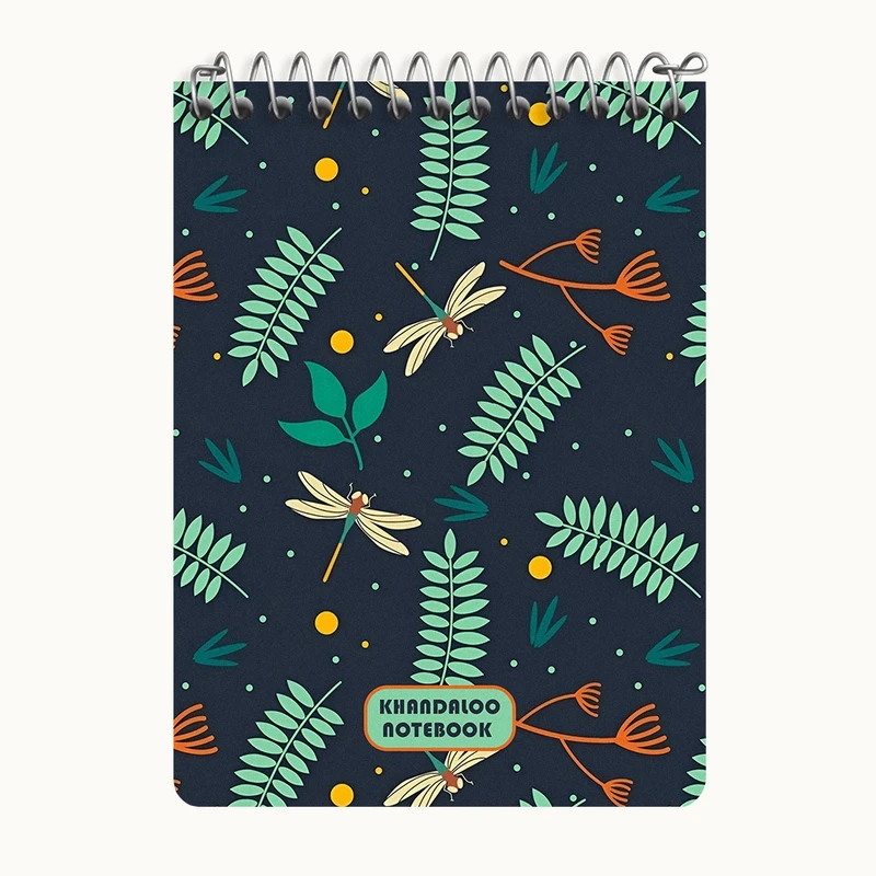 دفتر یادداشت 50 برگ خندالو طرح پترن قاصدک و برگ کد N6090