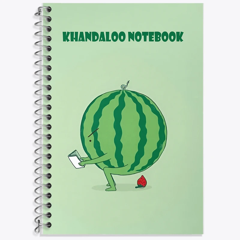 دفتر زبان 50 برگ خندالو مدل دو خط طرح هندوانه بامزه کد N7375