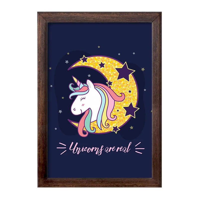 تابلو خندالو طرح اسب تک شاخ یونیکورن  کد 1115