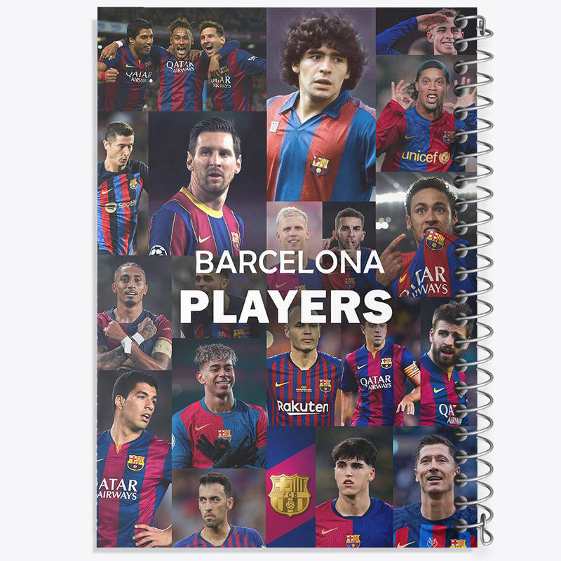 دفتر مشق 100 برگ خندالو طرح بازیکن های بارسلونا (Barcelona) کد N9173