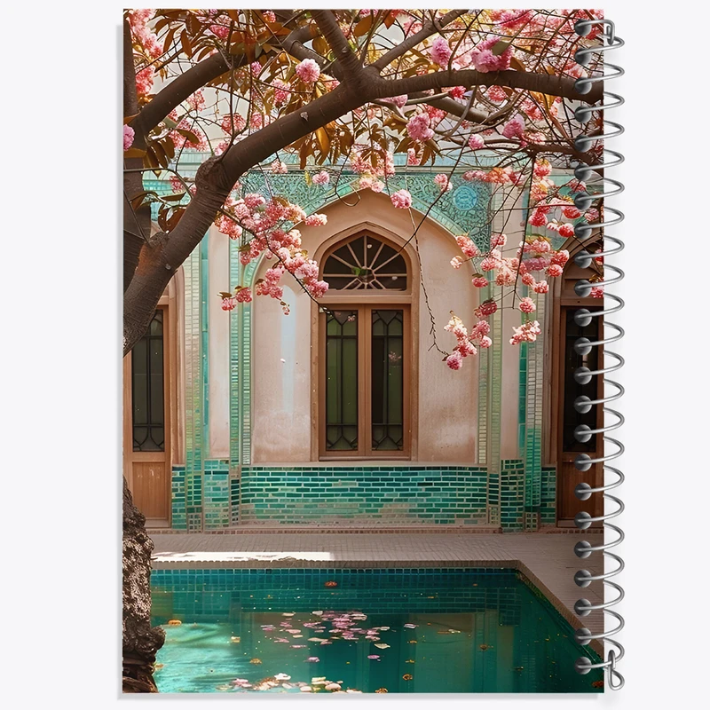 دفتر مشق 100 برگ خندالو طرح باغ ایرانی کد F10699