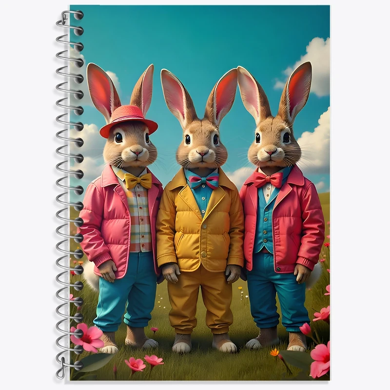 دفتر زبان 50 برگ خندالو مدل سه خط طرح خرگوش کد F9926