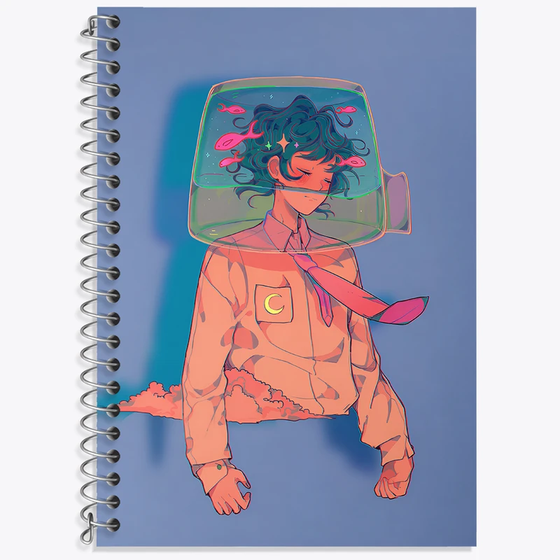 دفتر زبان 50 برگ خندالو مدل دو خط طرح دخترانه فاتزی کد N8218