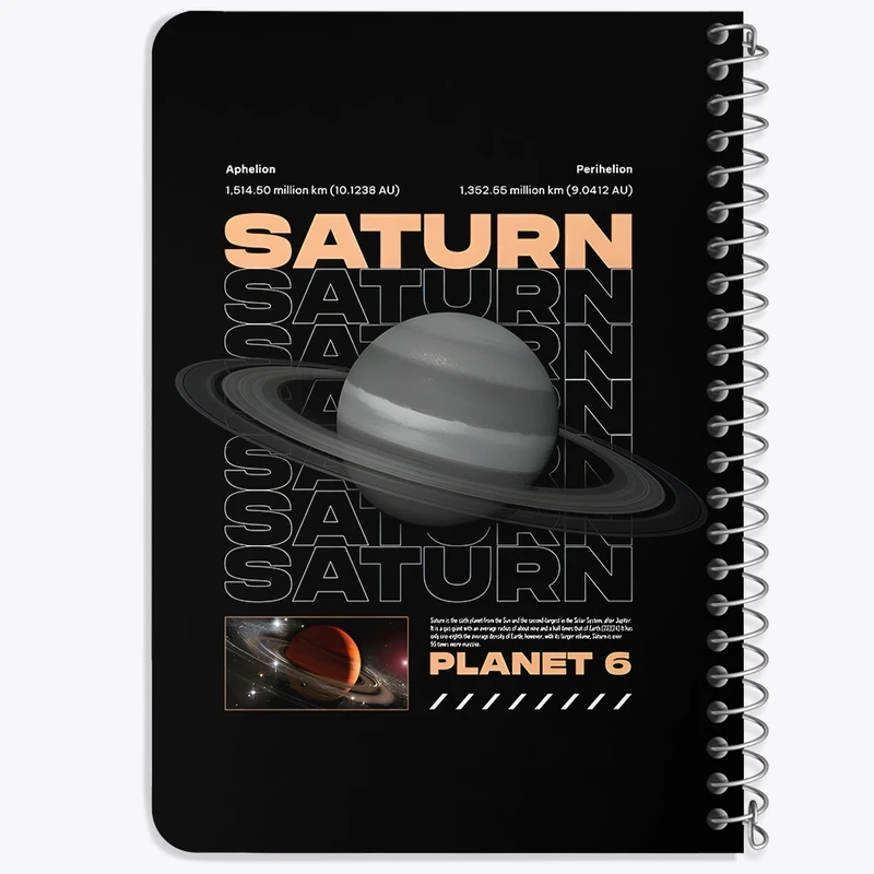دفتر یادداشت 50 برگ خندالو طرح زحل (Saturn) کد F10662