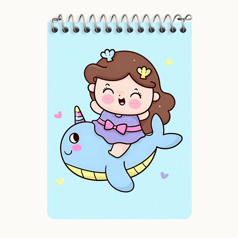 دفتر یادداشت 50 برگ خندالو طرح دخترانه کیوت کد N4155