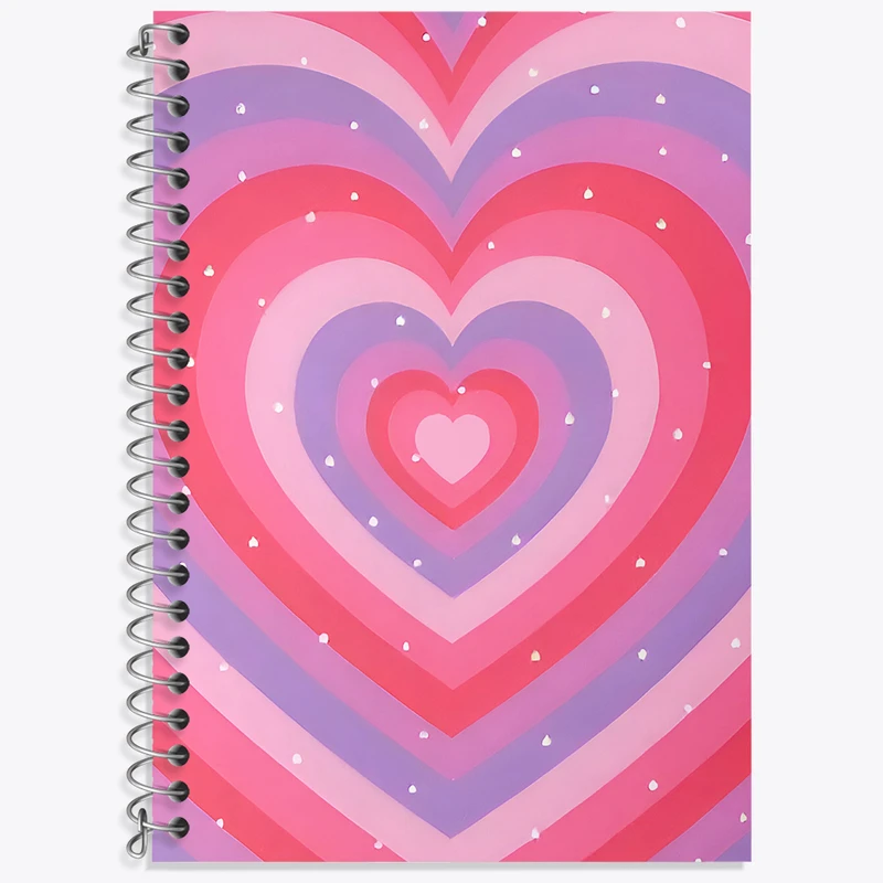 دفتر زبان 50 برگ خندالو مدل دو خط طرح قلب کد N6440