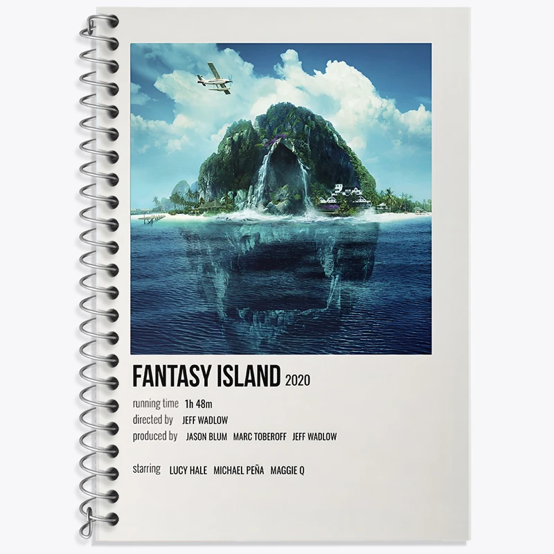 دفتر زبان 50 برگ خندالو مدل دو خط طرح جزیره فانتزی (Fantasy Island) کد F13301