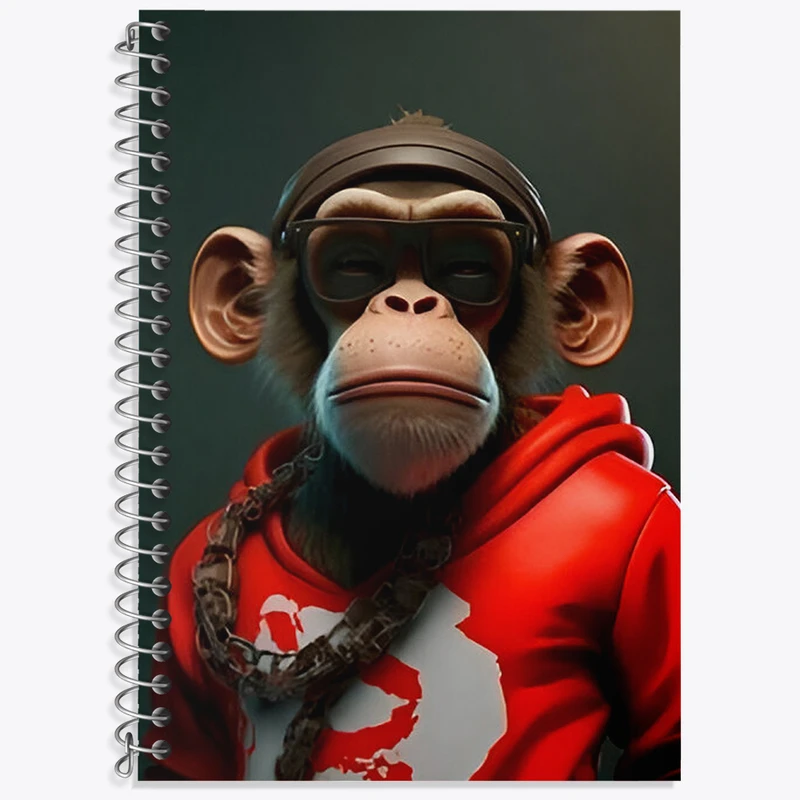 دفتر زبان دوخط 50 برگ خندالو طرح میمون بامزه کد F3379