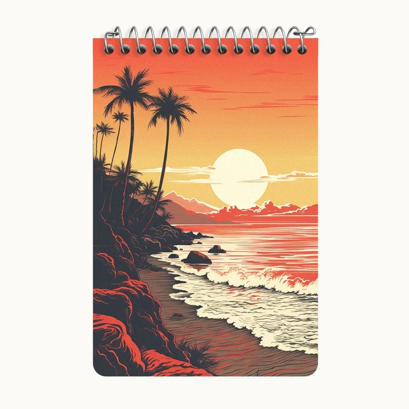 دفتر یادداشت 50 برگ خندالو طرح منظره غروب کد F3569