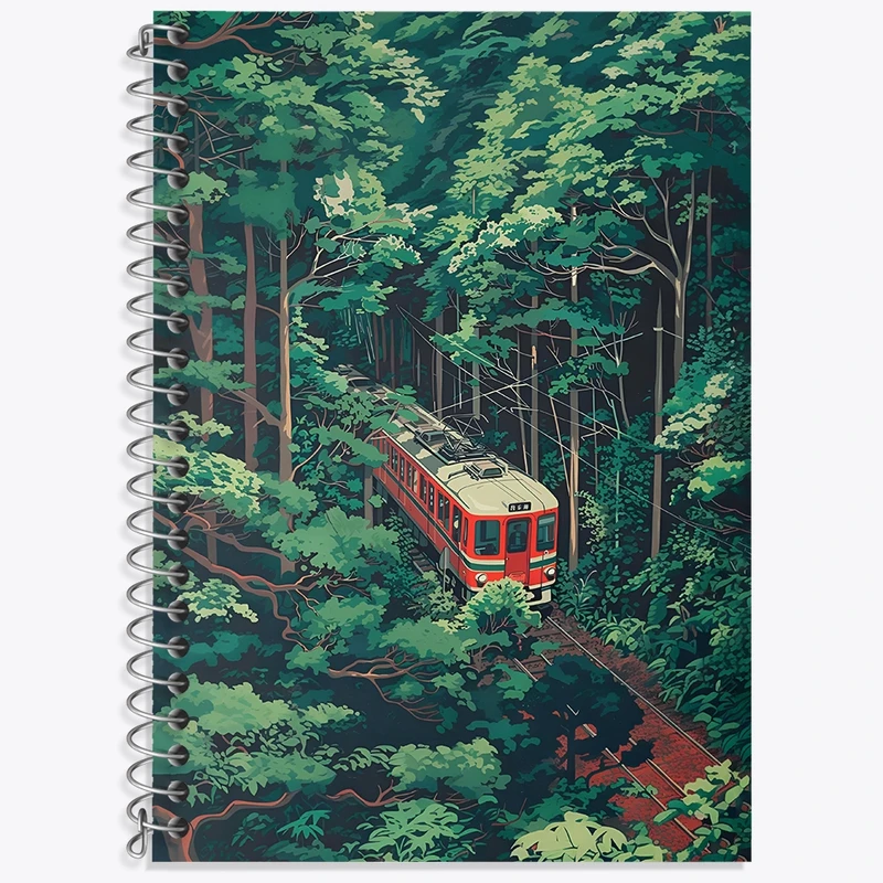 دفتر زبان 50 برگ خندالو مدل سه خط طرح قطار کد F4113